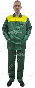 Костюм  Стандарт-А (куртка+ брюки) зеленый+желтый